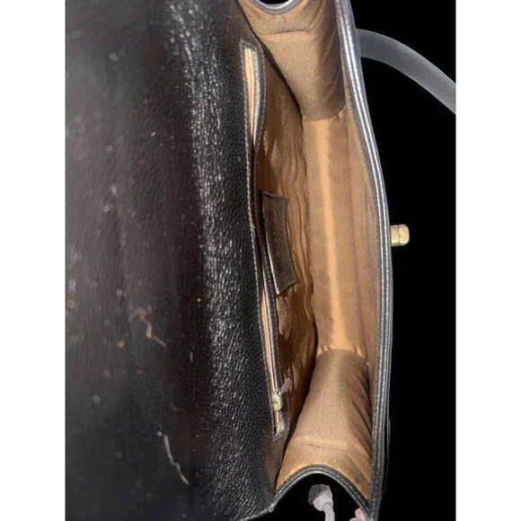 VTG Coach Madison Royalton Bag 4403 Black Caviar Leather Flap Turnlock 90s Italy - Picture 9 of 12